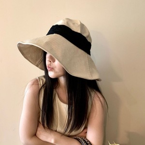Sombrero de Pescador de Lino y Algodón con Ala Ancha, Color Caqui, Negro, Beige, Avena, Color Sólido, Transpirable, Protección Solar, Sombrero de Viaje - Product Image 3