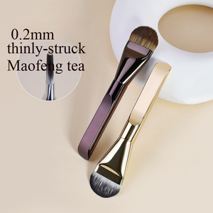 Tongue Shaped Concealer <b>Foundation</b> Brush Ultra Thin Flat Soft Synthetic Fiber Plastic Handle Face Cream Makeup Brush - Product Image 4