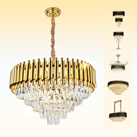 Lustre en cristal doré magnifique pour hôtel, lustres suspendus, lustre en cristal de luxe, lampe suspendue