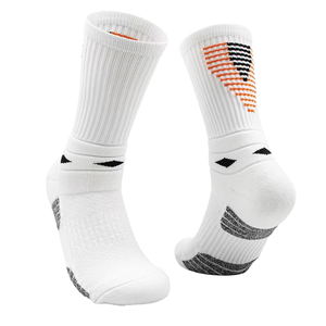 <b>Black</b> Crew <b>Sports</b> <b>Socks</b> Breathable Anti Slip Athletic <b>Socks</b> Custom Cuff Knitted Cotton Nylon Spandex Summer High Running - Product Image 1