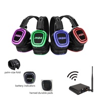 Headphone Silent Disco 3 Saluran RF890 Pabrik, Logo Kustom Gratis untuk Pesta Senyap, Bioskop Senyap, Konferensi Senyap, Kebugaran, Yoga