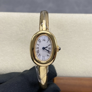 Montre-bracelet de luxe en or 18 carats pour femme, mini bracelet ovale, montre à quartz, bracelet élégant, bijoux pour femme, taille 15 16 17 cm - Product Image 6