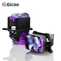 GICOO 3.0 Bi LED Projecteur Lentille Phare de Voiture pour Rétrofit/Amélioration Lentille Bleue Multiple Hella 3R G5 6000K 220W 12V Nouveau 50000