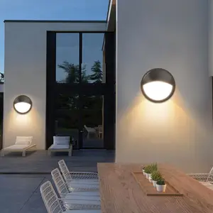 Toppo OEM IP65 exterior montaje en pared luz LED Paquete de pared mamparo LED luz al aire libre jardín luces con emergencia