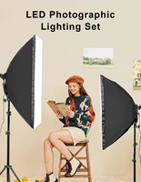 Lampe LED ZHENKE 50x70 120cm pour kit d'éclairage, système d'éclairage continu bicolore, accessoires pour photographie
