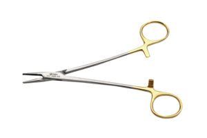 Pinza Porta Agujas Manual con Mango Dorado para Inlays Dentales, Instrumento Quirúrgico de Acero Inoxidable de Alta Calidad, Herramienta para Dentistas - Product Image 3