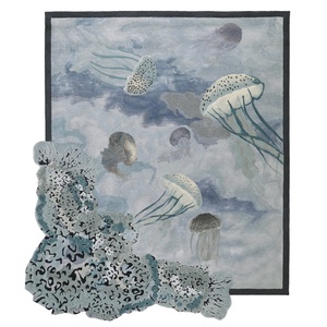 Tapis de luxe LandScopeTech Jellyfish de forme irrégulière, 13 mm, en laine de Nouvelle-Zélande et soie de bambou, tufté à la main, pour villa haut de gamme - Product Image 2