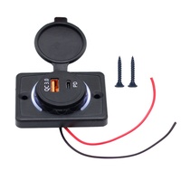 Chargeur double port rapide Type-C QC3.0 Type C PD Prise USB 12-24V Montage en surface Panneau DC 12V 24V Double tension