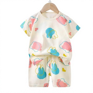 Conjuntos de Ropa Casual de Verano para Bebés y Niños Pequeños, Tejidos en Spandex/Poliéster, con Estampado de Letras, Camisetas de Manga Corta y Pantalones Cortos - Product Image 2