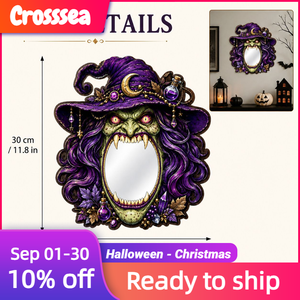 <span class=keywords><strong>Miroir</strong></span> en bois sorcière Halloween 2026, best-seller - Décoration murale gothique vintage sombre pour toile de fond de fête et accent décoratif pour la <span class=keywords><strong>maison</strong></span> - Product Image 3