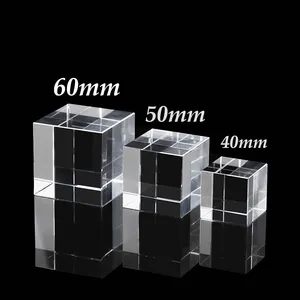 Blank Crystals Wholesales High Quality Customized Transparent 3d Engraving Laser Chamfered Paper Weight K9 Cube Crystal Blank