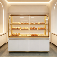 Kommerzielle Bäckerei LED-Schrank Vitrine Metall Glas Insel für Mall Retail Store Kuchen Display Backen Eisen Material