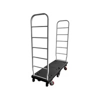 Chariot à plateforme en acier robuste de type U pour usage industriel avec 6 roues, capacité de stockage de 400 kg