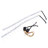 Bande LED Flexible 16 LED Effet Larme de Cristal, Feu de Jour DRL, Clignotant Jaune Séquentiel, Phare Avant de Voiture, Lampe de Conduite
