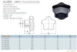 Puxador Estrela de Baquelite para Móveis, Maçaneta e Botão para Armários, Gavetas e Guarda-Roupas - Design Industrial - Product Image 3