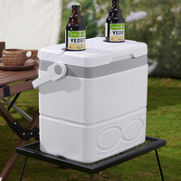 Glacière de camping 29L en plastique, boîte de conservation alimentaire, glacière isotherme avec serrure