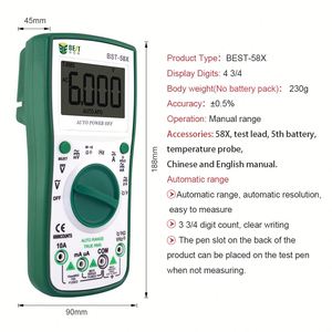 Beste Auto Range Digitale Multimeter Tester 6000 Count Ac/Dc Ohm Ampèremeter Meter Meter Tester - Product Image 3