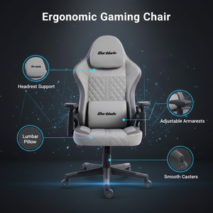 Silla de Juego Ergonómica de Cuero Premium de Lujo, Estilo Racing, con Altura Ajustable, Respaldo Alto y Cómodo, 59B3, Muestra Gratis - Product Image 2