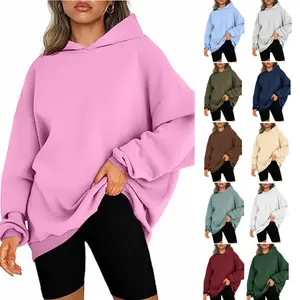 2023 foreign trade women's sweater hot style hoodies pullover oversized loose casual velvet sweatshirt