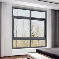 Puertas y Ventanas Corredizas Horizontales de Aluminio de Lujo Modernas, Doble Acristalamiento, Aislamiento Térmico, Acero Inoxidable, Uso Exterior