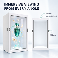 Vitrine interactive transparente Holobox de 65 pouces, Wifi, écran tactile LCD 4K, armoire, boîte holographique 3D grandeur nature