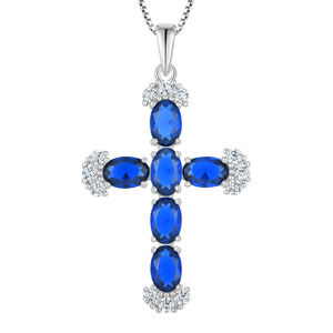 Di alta qualità Design con ciondolo a croce fantasia pieno di gioielli 925 in argento Sterling collana Custom collana produttori - Product Image 6