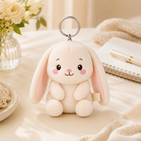Breloques de sac personnalisées en peluche lapin mini, faible MOQ, porte-clés et breloques de sac en coton doux pour cadeaux unisexes