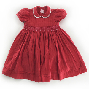 Robe smockée pour fille, vêtements pour enfants, boutique, fabrication artisanale, été, Noël, robe smockée en coton rose - Product Image 1