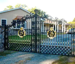 Изгородь из кованого железа, роскошные дизайнерские кованые железные ворота для дома
