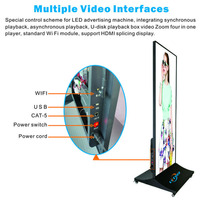 Écran vidéo LED intelligent WiFi 4G USB sur roues avec SDK pour la publicité mobile intérieure dans les centres commerciaux et la signalisation directionnelle