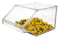 Distributeur de nourriture en vrac à haute transparence avec couvercle pour céréales, bonbons, noix, fruits secs