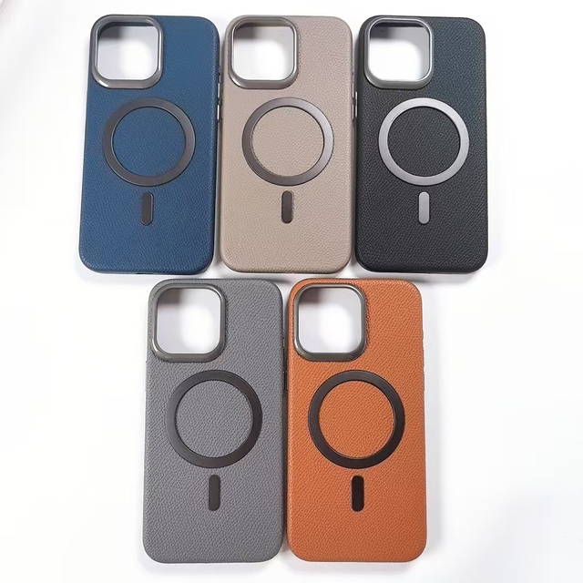 Factory Price Iphones 16 Pro Magnetic Wireless Charging Leather Phone case for 15 Pro Max