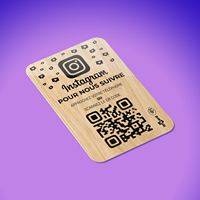 Carte de contrôle d'accès NFC programmable en bois pour restaurants, carte Google Review avec 213, 215, 216 avis