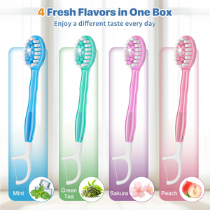 แปรงสีฟันแบบเม็ดบีดแตกตัวได้ 5 in 1 แบบใช้แล้วทิ้ง |   กล่องบรรจุ 20 ชิ้น คละสีมิ้นท์ - Product Image 3