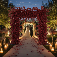 Arche de fleurs artificielles carrées en métal, support de toile de fond pour scène de mariage, couleur personnalisable, écologique, vente chaude