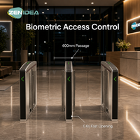 Système de contrôle d'accès biométrique, portail rapide, passage de 600 mm, ouverture rapide en 0,6 s, acier inoxydable 304, étanche IP52, anti-collision