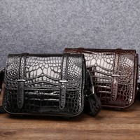 Tas Selempang Pria Kasual Bisnis Kulit Imitasi Motif Permen Gaya Jepang Tahan Air Logo Timbul Musim Dingin