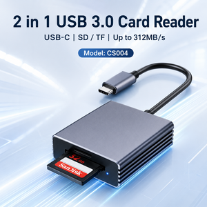 Lecteur de carte UHS-II <span class=keywords><strong>SD</strong></span> 4.0 Type C 312 Mo/s Haute Vitesse en Aluminium 2-en-1 avec Hub et Câble pour Ordinateur Portable - Product Image 2