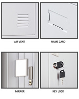 Armoire pliable en acier ou en fer à 4 portes, pour vêtements, bureau, salle de sport, atelier et école