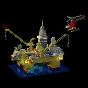 Kit de Construcción de Bloques de Ladrillos de Arquitectura de Plataformas Petroleras Marinas con Luces LED 2024, Juguete de Construcción para Niños, Bloques para Plataformas de Perforación Marinas - Product Image 4