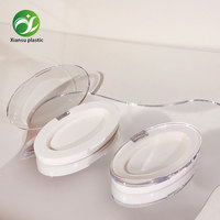 Palette de fards à paupières ovale vide en plastique ABS transparent blanc avec revêtement UV, portable, personnalisable, pour fards à paupières et blush, outils de maquillage cosmétique