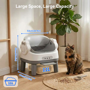 Arenero automático para gatos con sensor MW, acceso fácil y autolimpieza, modelo de fábrica con tapa abierta - Product Image 3