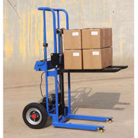 Chariot à main électrique d'entrepôt Capacité de charge de 200kg/400kg-Poignée pliable, batterie au lithium longue durée pour le déplacement de marchandises