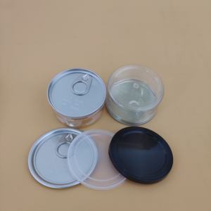 50ml 100ml 120ml 200ml boîte en pet transparente récipient en plastique avec peau transparente en aluminium lids-3.5g fleurs d'herbes sèches boîtes en plastique - Product Image 2