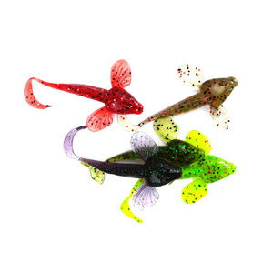 Señuelo suave con forma de salamandra, 10cm, 5,5g, cebo de cola rizada para pesca de lubina en agua dulce, paquete de 6 señuelos de PVC, equipo de pesca - Product Image 1