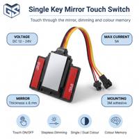 Miroir mural intelligent avec éclairage LED, interrupteur tactile, 5A, monochrome, trois couleurs, capteur capacitif pour salle de bain, DC12V 24V, haute sensibilité