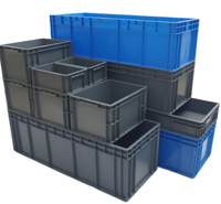 Boîte de manutention en plastique robuste empilable, caisse de manutention en plastique à parois droites, conteneur d'expédition, personnalisable en couleur