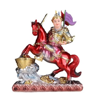 Statua Divina del Generale Taoista Bao Ma da 12 Pollici, Nuovo Stile, su Cavallo Giallo, Statua in Resina, Ornamenti Buddha per Casa e Scrivania - Product Image 5