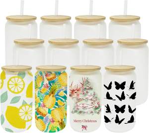 <strong>Wholesale</strong> Heat Resistant Insulated Double Wall Glass Can12 16 20oz <strong>Snow</strong> <strong>Globe</strong> Sublimation Double Wall Glass Tumbler - Product Image 3