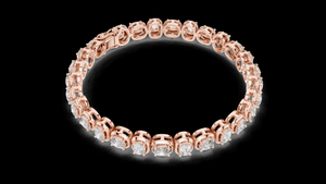 กำไลเทนนิสเพชรทรงคุชชั่นเซ็ตขอบทองชมพู ดีไซน์หรูหรา ระยิบระยับ ของขวัญเครื่องประดับสุดหรูสำหรับงานปาร์ตี้ - Product Image 2